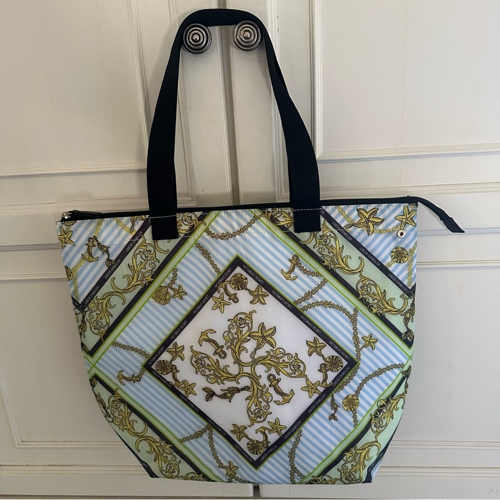 Victoria’s Secret Nautical Coastal Print Insulated Beach Lunch Cooler Tote Bag